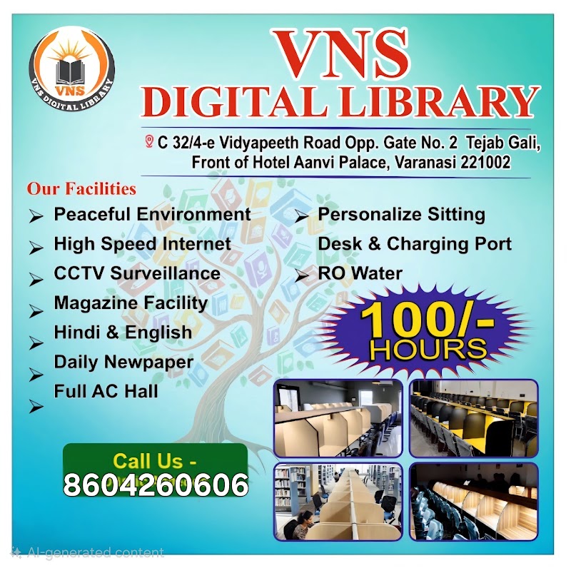 VNS DIGITAL LIBRARY - VNS DIGITAL LIBRARY, C-32/4e, Vidyapeeth Rd, Englishiyaline, Vidya Vihar Colony, Shivpurwa, Varansi, Varanasi, Uttar Pradesh 221002, India
