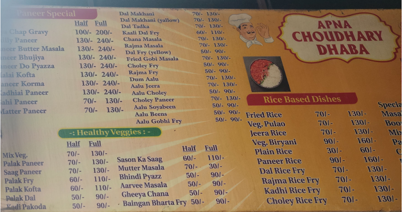 Apna Chaudhry Dhaba - Apna Chaudhry Dhaba ShopNo. 1, DDA mkt, Kilokri, Maharani Bagh, New Friends Colony, Sunlight, New Delhi, Delhi 110014, India