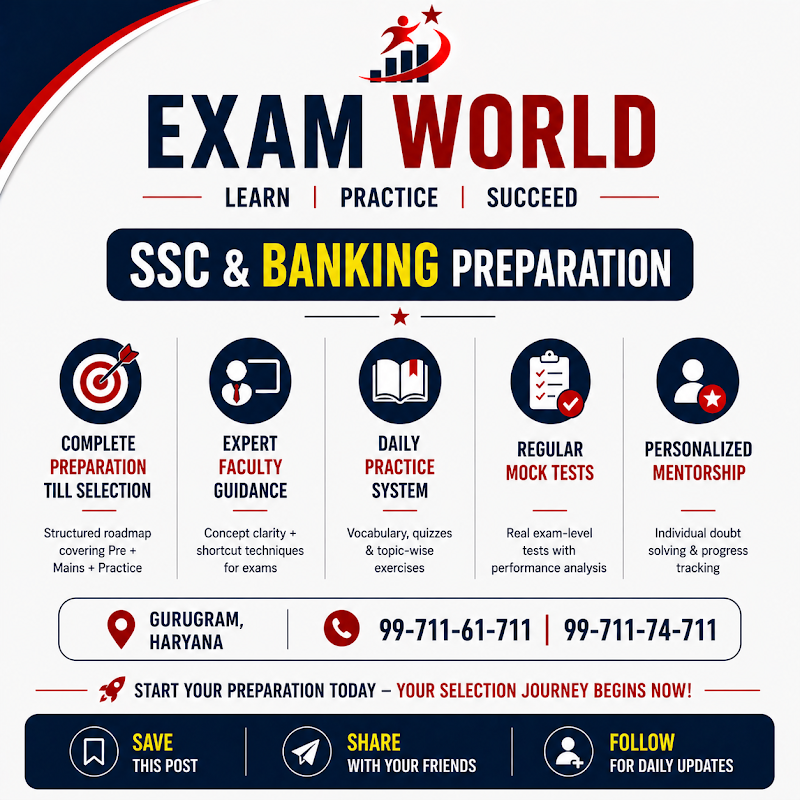 EXAM WORLD - NO. 1 - EXAM WORLD - NO. 1 Building no. 312 Adarsh Nagar new railway road, Old Delhi Gurugram Rd, Adarsh Nagar, Sector 12, Gurugram, Haryana 122001, India