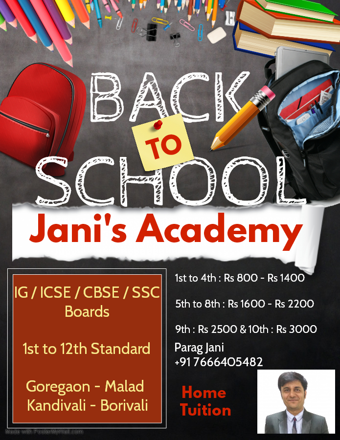 Jani's Academy - Jani's Academy, Parvati Apartment, Dimond Market Lane, near Children's Academy School, opposite Ramleela Ground, Malad, Bachani Nagar, Malad East, Mumbai, Maharashtra 400097, India