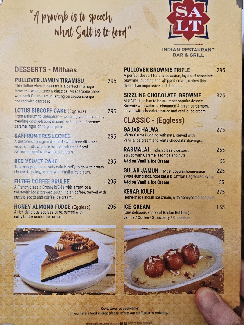 SALT - Indian Restaurant Bar & Grill - SALT - Indian Restaurant Bar & Grill 2nd Level, UB City, Concorde & Canberra Blocks, 24, Vittal Mallya Rd, KG Halli, D' Souza Layout, Ashok Nagar, Bengaluru, Karnataka 560001, India