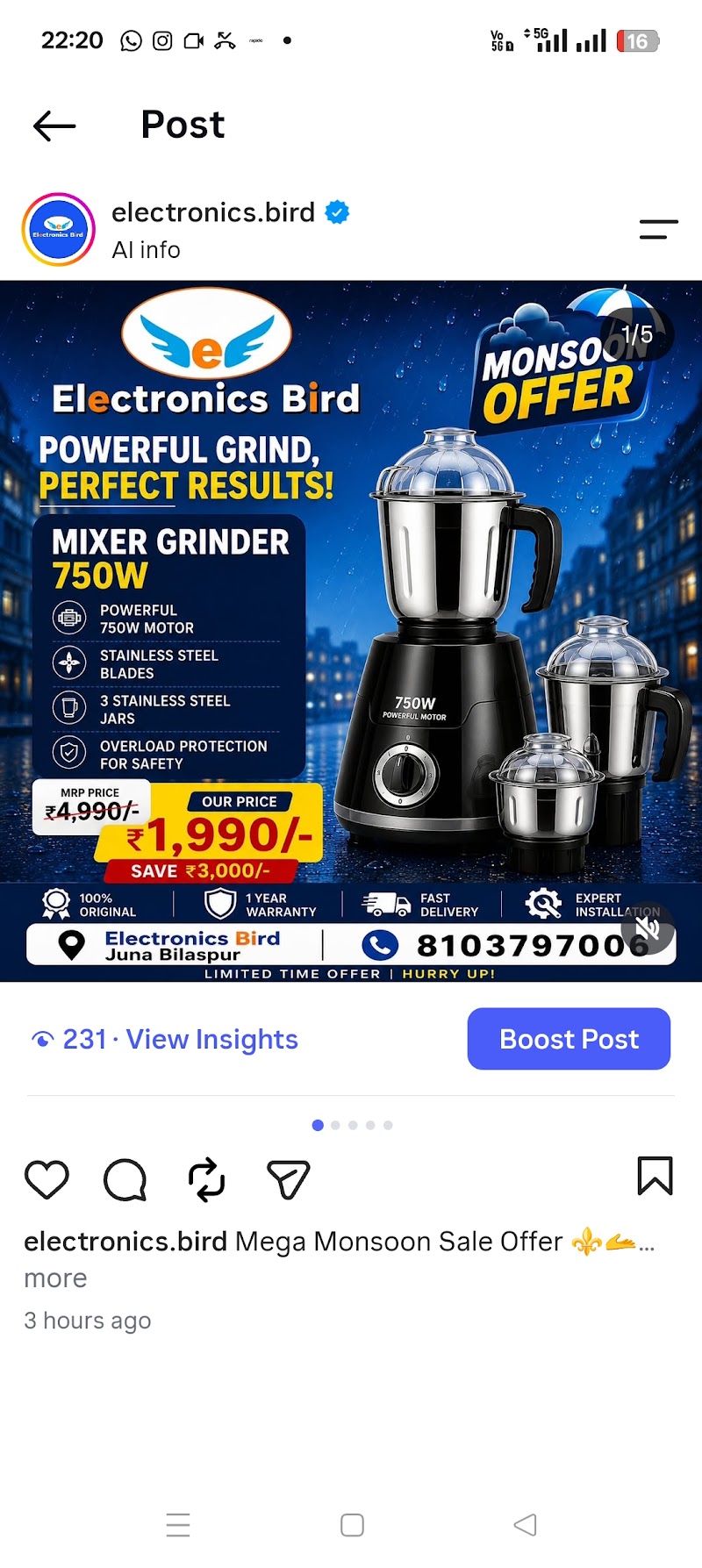 Electronics Bird, Juna - Electronics Bird, Juna Juna Bilaspur Rd, Opposite Manohar Talkies, Juna, Chhattisgarh 495001, India