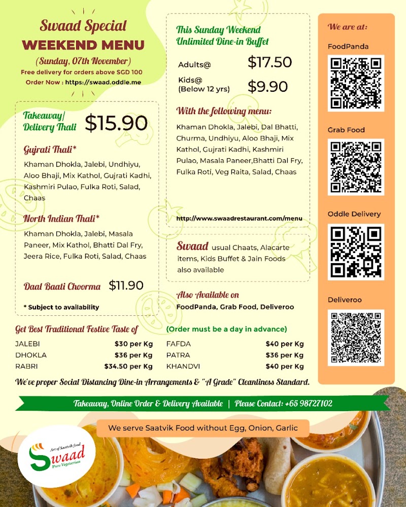 Swaad - Art of Saatvik Food - Swaad - Art of Saatvik Food 70 Desker Rd, Singapore 209593