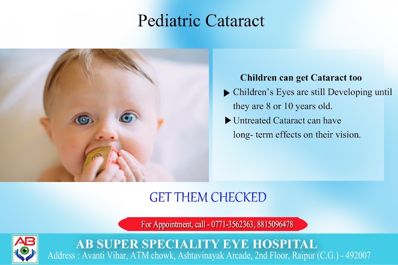 AB Superspeciality Eye Hospital (Dr Abhishek Paul & Dr Bijita Deb Paul) - AB Superspeciality Eye Hospital (Dr Abhishek Paul & Dr Bijita Deb Paul), Gali between Dr. Manya Thakur's MAC clinic & Nitish traders, 119/A, Sec-3, Geetanjali Nagar Rd, Geetanjali Colony, Shankar Nagar, Raipur, Chhattisgarh 492004, India