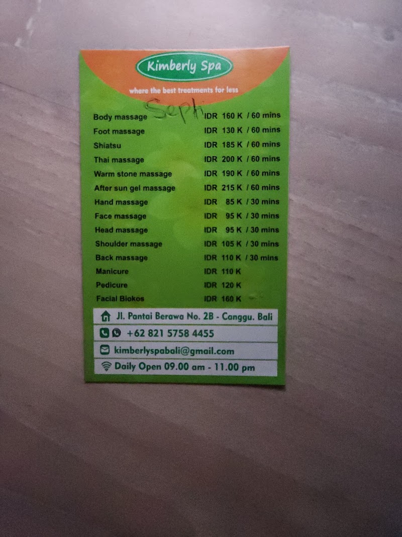 Kimberly Spa - Jl Pantai Berawa - Kimberly Spa - Jl Pantai Berawa Jl. Pantai Berawa, Canggu, Kec. Kuta Utara, Kabupaten Badung, Bali 80363, Indonesia