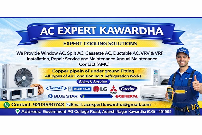 AC Expert Kawardha - AC Expert Kawardha, Government PG College Rd, Adarsh Nagar, Kawardha, Chhattisgarh 491995, India