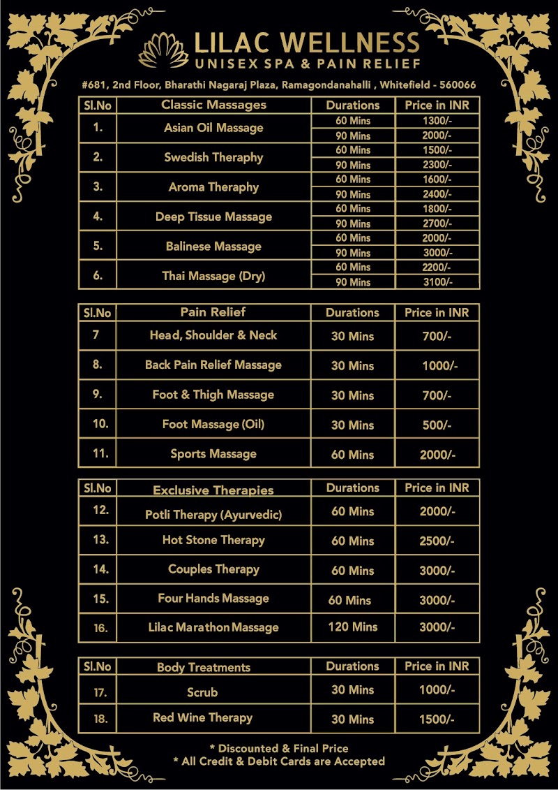 Lilac Wellness Spa and Pain Relief - Whitefield - Lilac Wellness Spa and Pain Relief - Whitefield, 681, Second Floor, Bharathi Nagaraj Plaza, above MedPlus Medicals, Ramagondanahalli, Whitefield, Bengaluru, Karnataka 560066, India