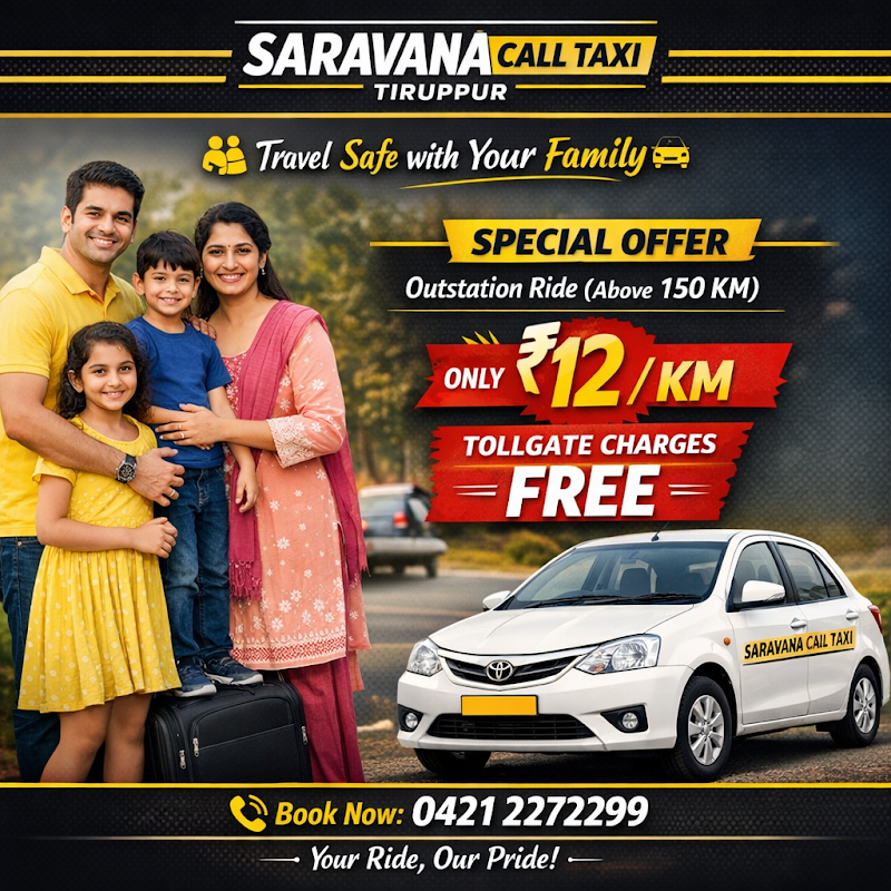 SARAVANA CALL TAXI ERODE - SARAVANA CALL TAXI ERODE 141 C, Indira Gandhi St, Paari Nagar, Kumalan Kuttai, Palayapalayam, Erode, Tamil Nadu 638012, India
