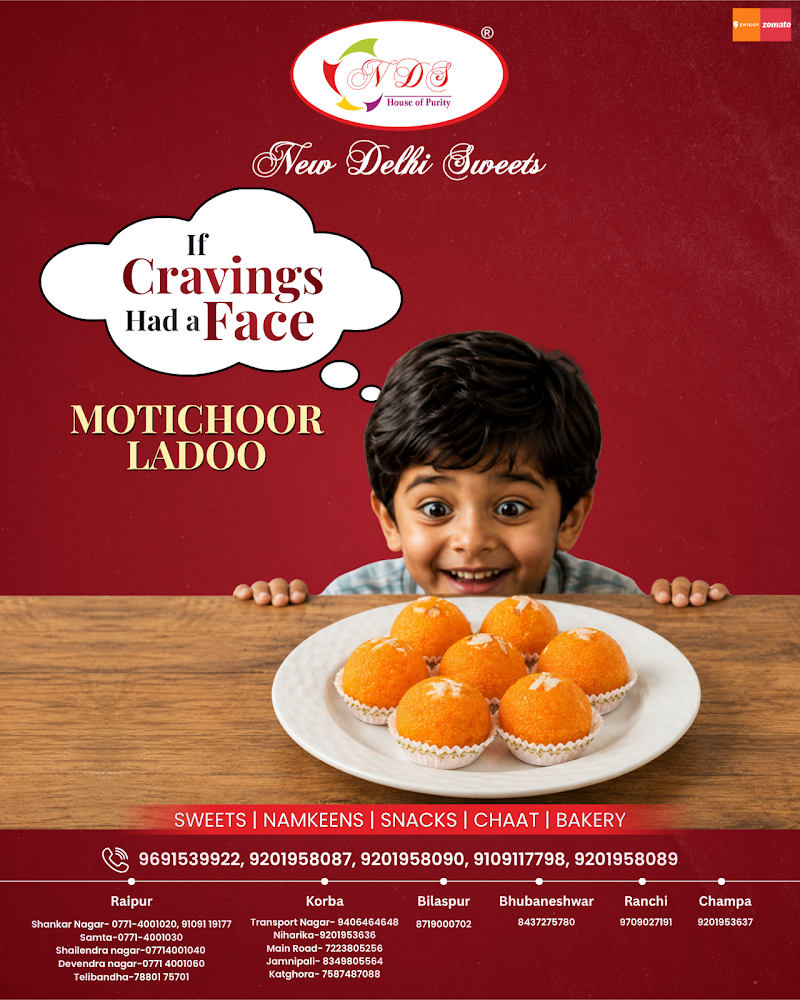 New Delhi Sweets - New Delhi Sweets, beside City Center Mall, Sector 1, Jagriti Nagar, Devendra Nagar, Raipur, Chhattisgarh 492001, India