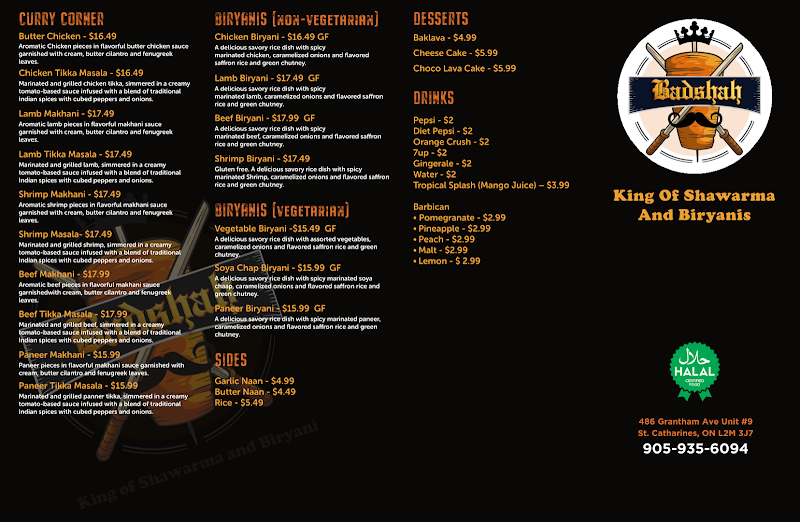 Baadshah king of shawarmas and biryanis (ICE CREAMS AND BAKED GOODS) - Baadshah king of shawarmas and biryanis (ICE CREAMS AND BAKED GOODS) 486 Grantham Ave, St. Catharines, ON L2M 3J7, Canada