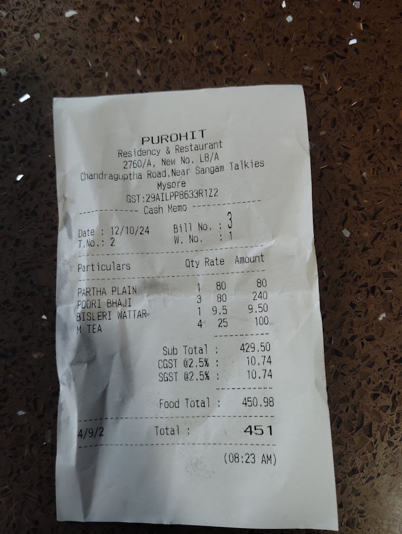 Purohit Restaurant and residency - Purohit Restaurant and residency 2760 new, L8/a, Chandraguptha Rd, near sangam takies, Lashkar Mohalla, Mandi Mohalla, Mysuru, Karnataka 570001, India