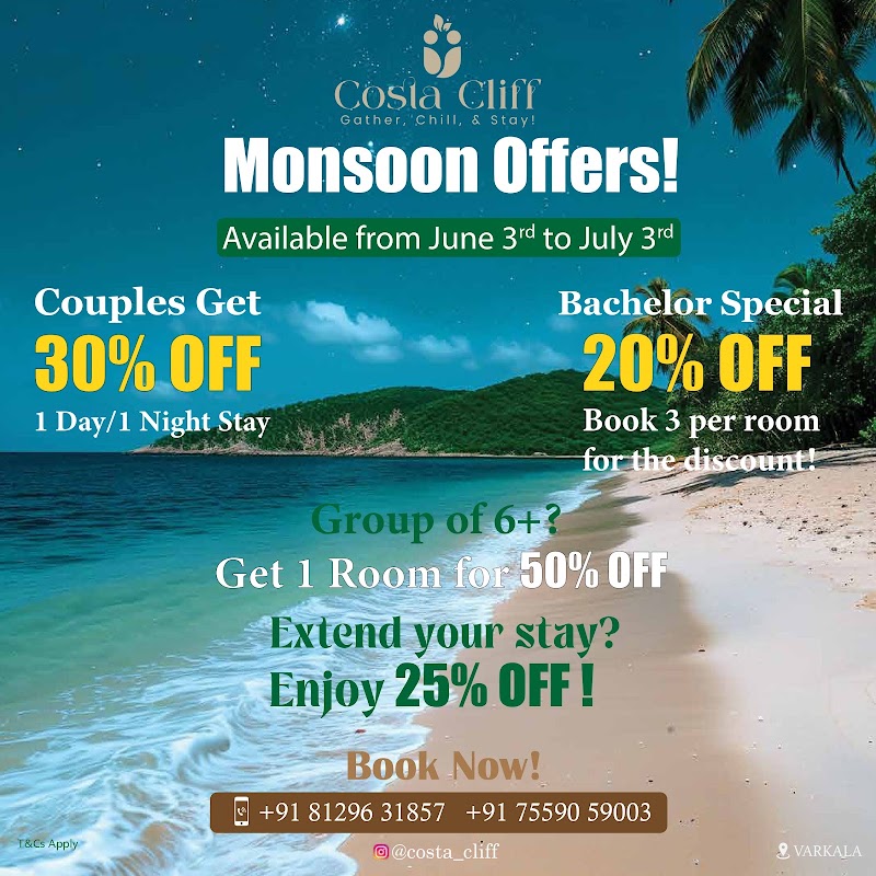 Costa cliff - Costa cliff, north cliff, N Cliff Rd, Varkala, Kerala 695141, India