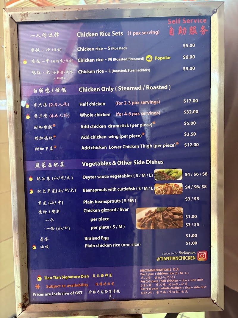 Tian Tian Hainanese Chicken Rice - Tian Tian Hainanese Chicken Rice, 1 Kadayanallur St, #01-10/11 Maxwell Food Centre, Singapore 069184