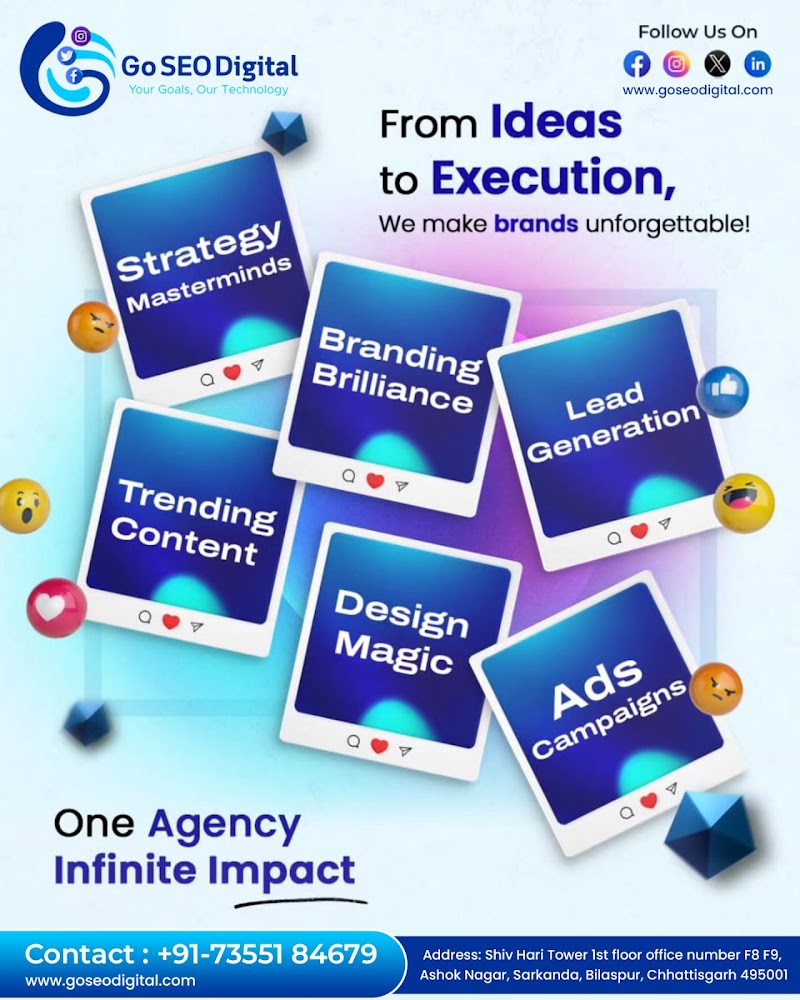 Go SEO Digital - Go SEO Digital, Shiv Hari Tower 1st floor office number F8 F9, Ashok Nagar, Sarkanda, Bilaspur, Chhattisgarh 495006, India