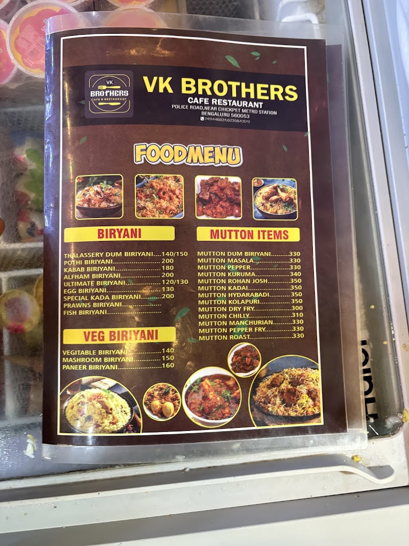 VK Brothers Cafe & Restaurant - VK Brothers Cafe & Restaurant metro station, 143, Police Rd, near chickpet, Ranasinghpete, Sultanpete, Bengaluru, Karnataka 560053, India