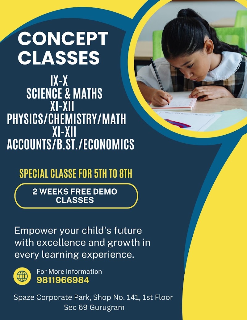 Concept Classes - Concept Classes 1st Floor, Spaze Corporate Park, 141, Tulip Chowk, Sector 69, Gurugram, Haryana 122101, India