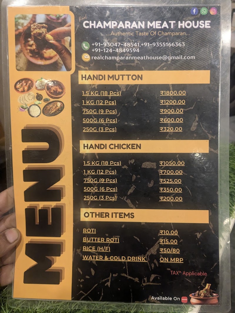 REAL CHAMPARAN MEAT HOUSE || Handi Mutton || Handi Chicken || - REAL CHAMPARAN MEAT HOUSE || Handi Mutton || Handi Chicken || Shop No 1 Mahashay Hansram Marg, Netaji Subhash Chowk, Badshahpur Sohna Rd, near Yamaha Showroom, Nambardar Market, Islampur Village, Sector 38, Gurugram, Haryana 122018, India