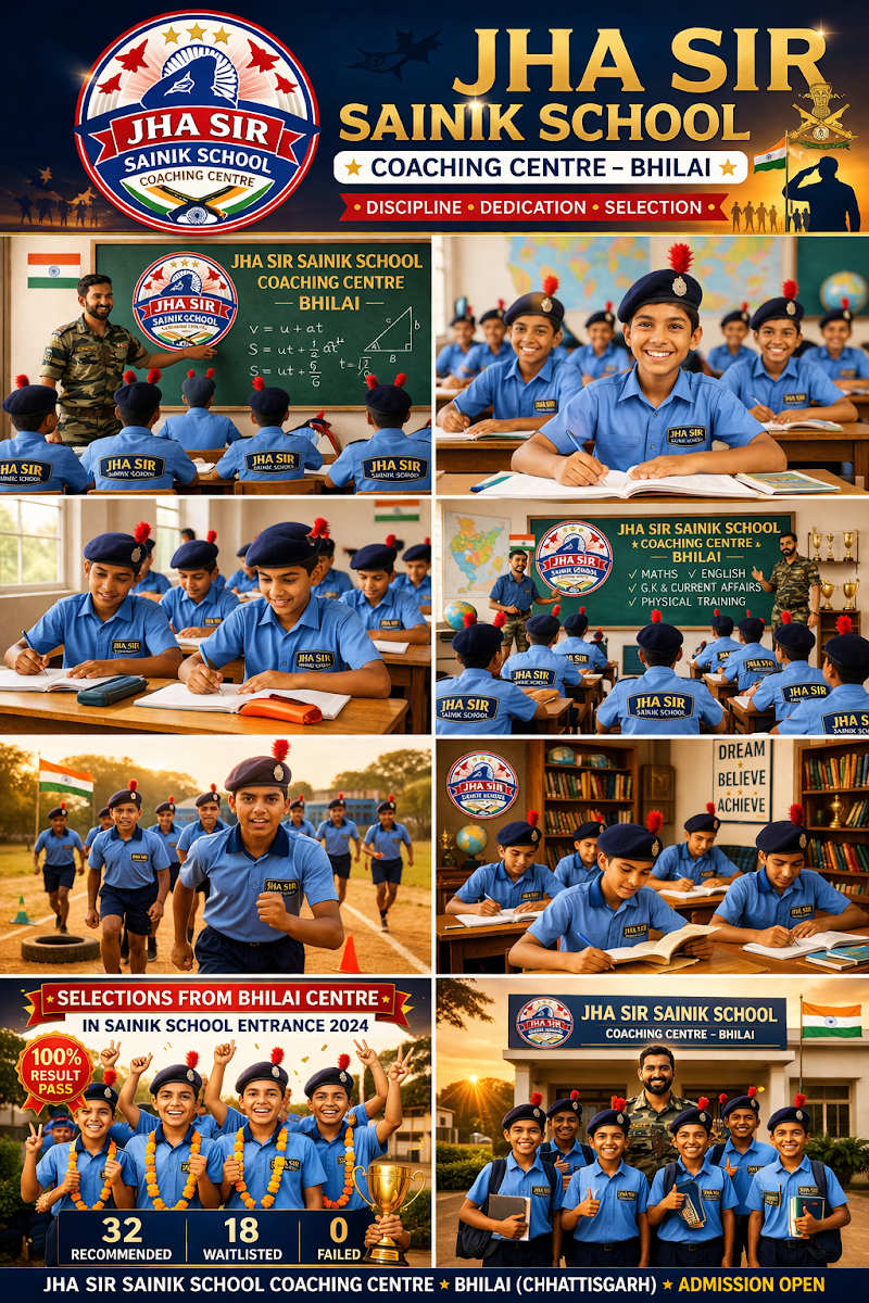 Jha sir bhilai Sainik School coaching centre - Jha sir bhilai Sainik School coaching centre Near Sigdi Dosa, Smriti Nagar, Bhilai, Chhattisgarh 490020, India