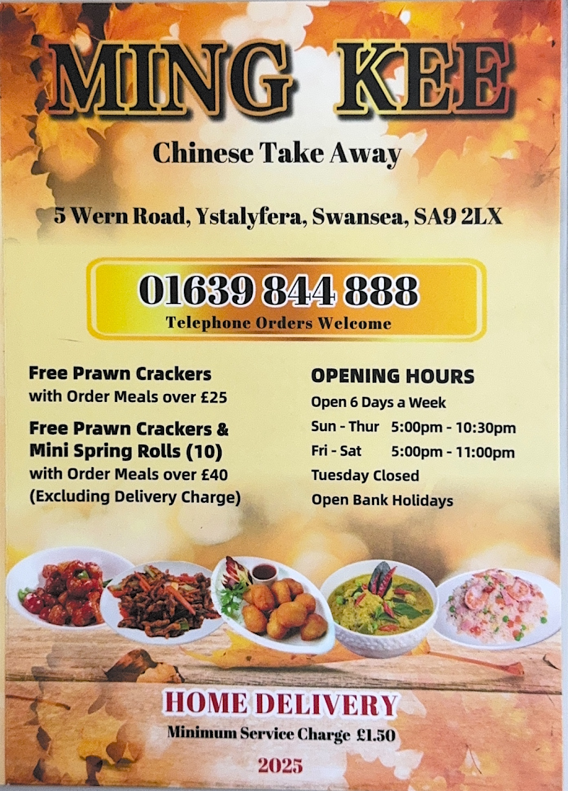 Ming Kee Chinese Takeaway ystalyfera - Ming Kee Chinese Takeaway ystalyfera, 5 Wern Rd, Ystalyfera, Swansea SA9 2LX, UK