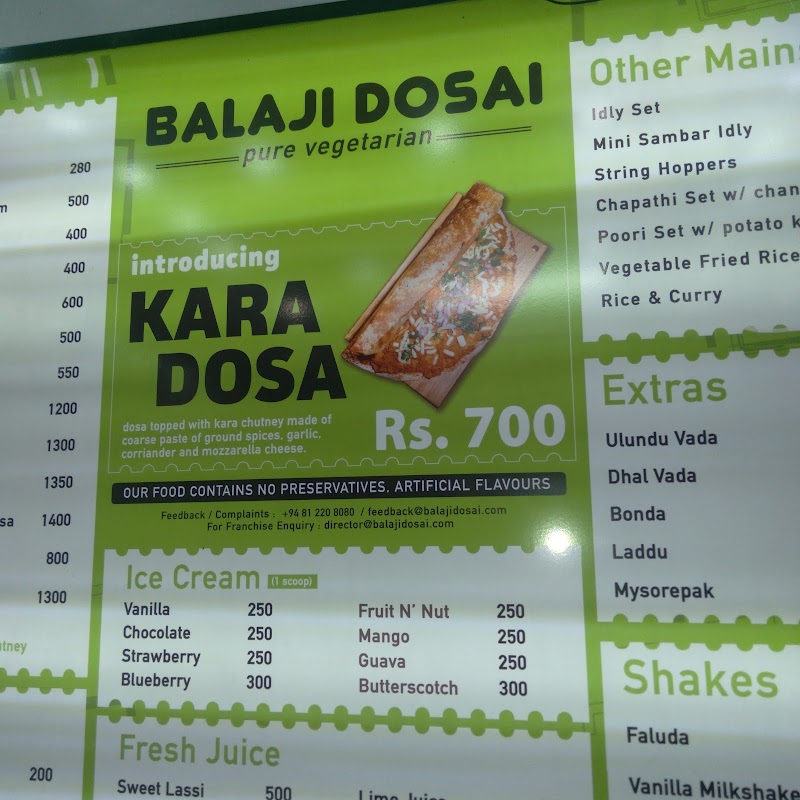 Balaji Dosai - Balaji Dosai, 03 DS Senanayake Veediya, Kandy 20000, Sri Lanka