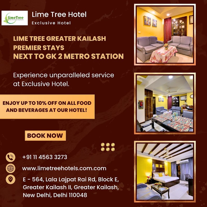 The Lime Stays Greater Kailash Metro Nearby Saket Select City Delhi -Hotels& 4BHK Serviced Apartments in South Delhi - The Lime Stays Greater Kailash Metro Nearby Saket Select City Delhi -Hotels& 4BHK Serviced Apartments in South Delhi, E Block, 564, Main Road, above Open Oven, Greater Kailash - 2, Block E, Greater Kailash II, Greater Kailash, New Delhi, Delhi 110048, India