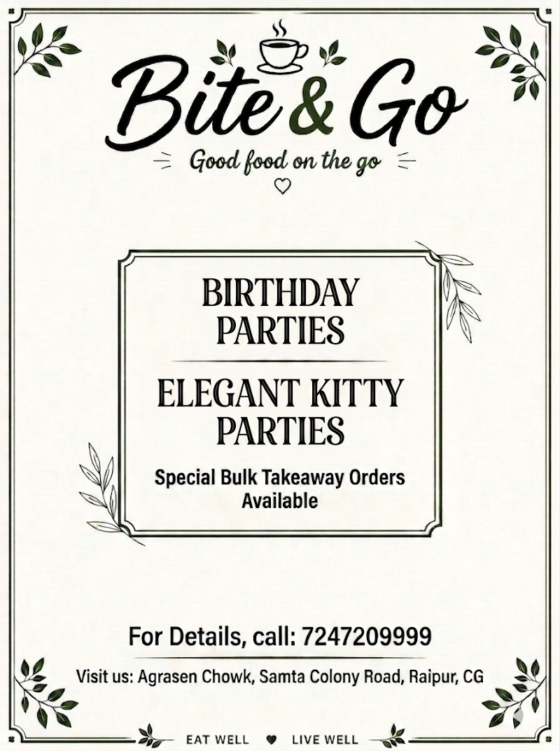 Bite & Go - Bite & Go, Near, Agrasen Chowk, Nagar Nigam Colony, Samta Colony, Raipur, Chhattisgarh 492001, India