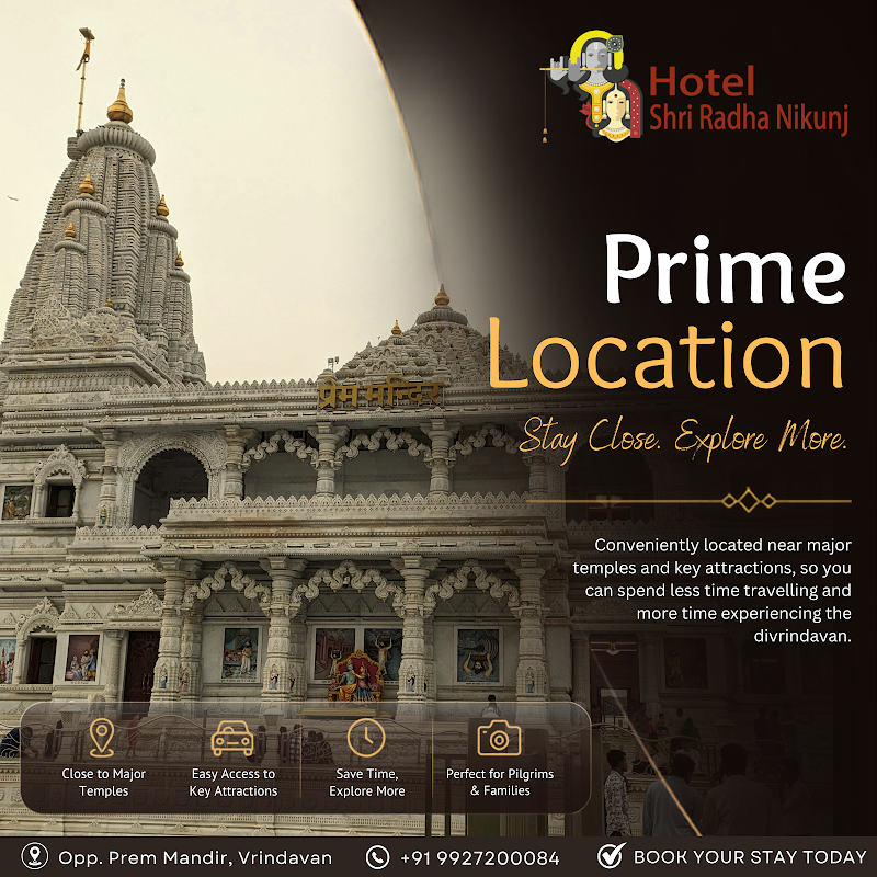 Hotel Shri Radha Nikunj - Hotel Shri Radha Nikunj, Opp. Prem Mandir Mathura - Vrindavan Marg Chhatikara, Road, Raman Reti, Vrindavan, Uttar Pradesh 281121, India