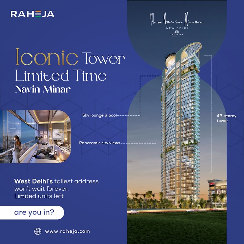 Navin Minar (The Leela Sky Villas) - Navin Minar (The Leela Sky Villas), Patel Road, Shadipur Depot, Kathputli Colony Slum, Kadputli colony, Patel Nagar, New Delhi, Delhi, 110008, India
