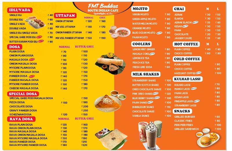 FMT Buddies South Indian Cafe - FMT Buddies South Indian Cafe Shop no 19, Kesari Plaza, VIP Rd, Zirakpur, Punjab 140603, India