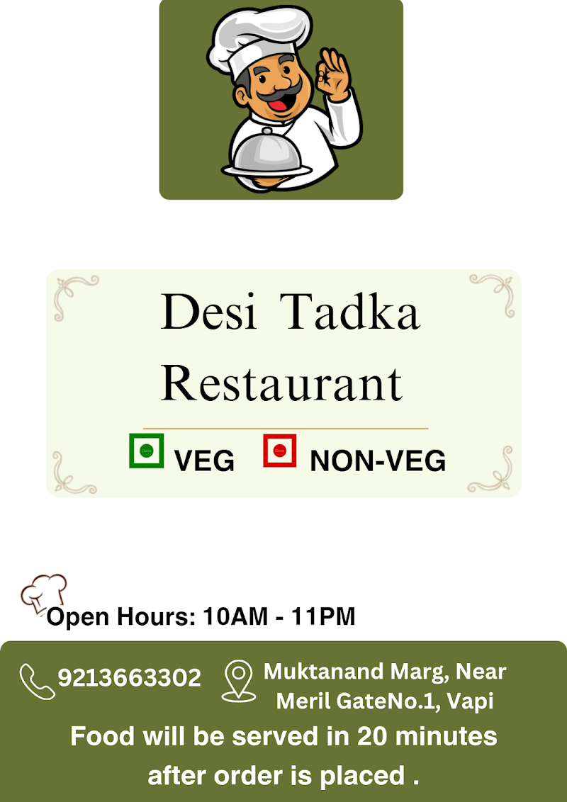 Desi Tadka Restaurant - Desi Tadka Restaurant, Muktanand Marg, Chala, Vapi, Gujarat 396191, India