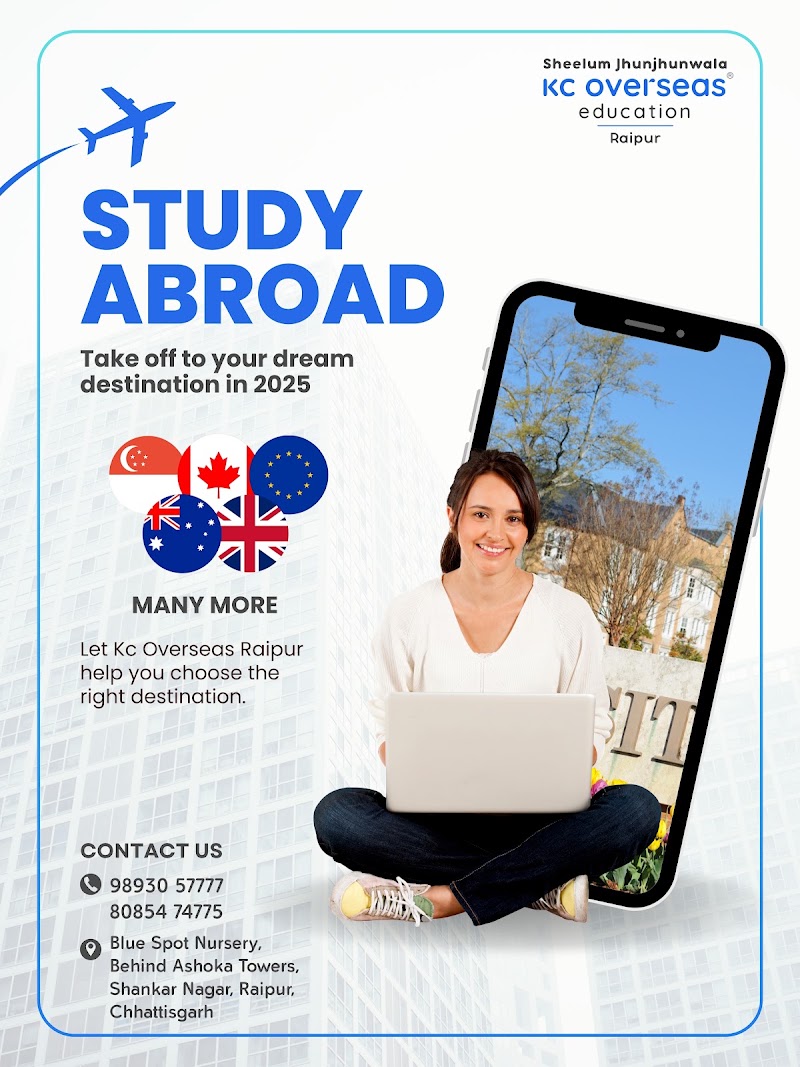 KC Overseas Education (Krishna Consultants) – Abroad Education Consultant & Best Education Consultant in Raipur, Bhilai - KC Overseas Education (Krishna Consultants) – Abroad Education Consultant & Best Education Consultant in Raipur, Bhilai, Blue Spot Nursery, behind Ashoka Towers, Shankar Nagar, Raipur, Chhattisgarh 492004, India