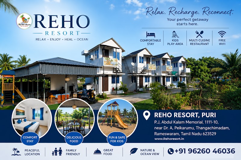 REHO RESORT - REHO RESORT, P.J, Abdul Kalam Memorial, 1111-10, near Dr. A, Peikarumu, Thangachimadam, Rameswaram, Tamil Nadu 623529, India