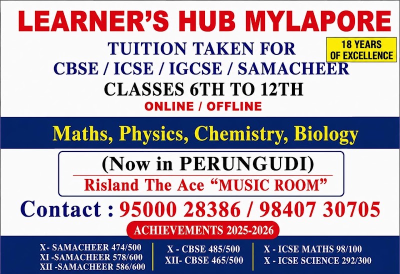 LEARNER’S HUB - Mylapore - LEARNER’S HUB - Mylapore Loganathan Colony Rd, PNK Garden, Mylapore, Chennai, Tamil Nadu 600004, India