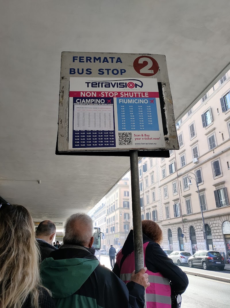 Terravision Airport Bus Stop - Terravision Airport Bus Stop, Via Giovanni Giolitti, 24, 00185 Roma RM, Italy