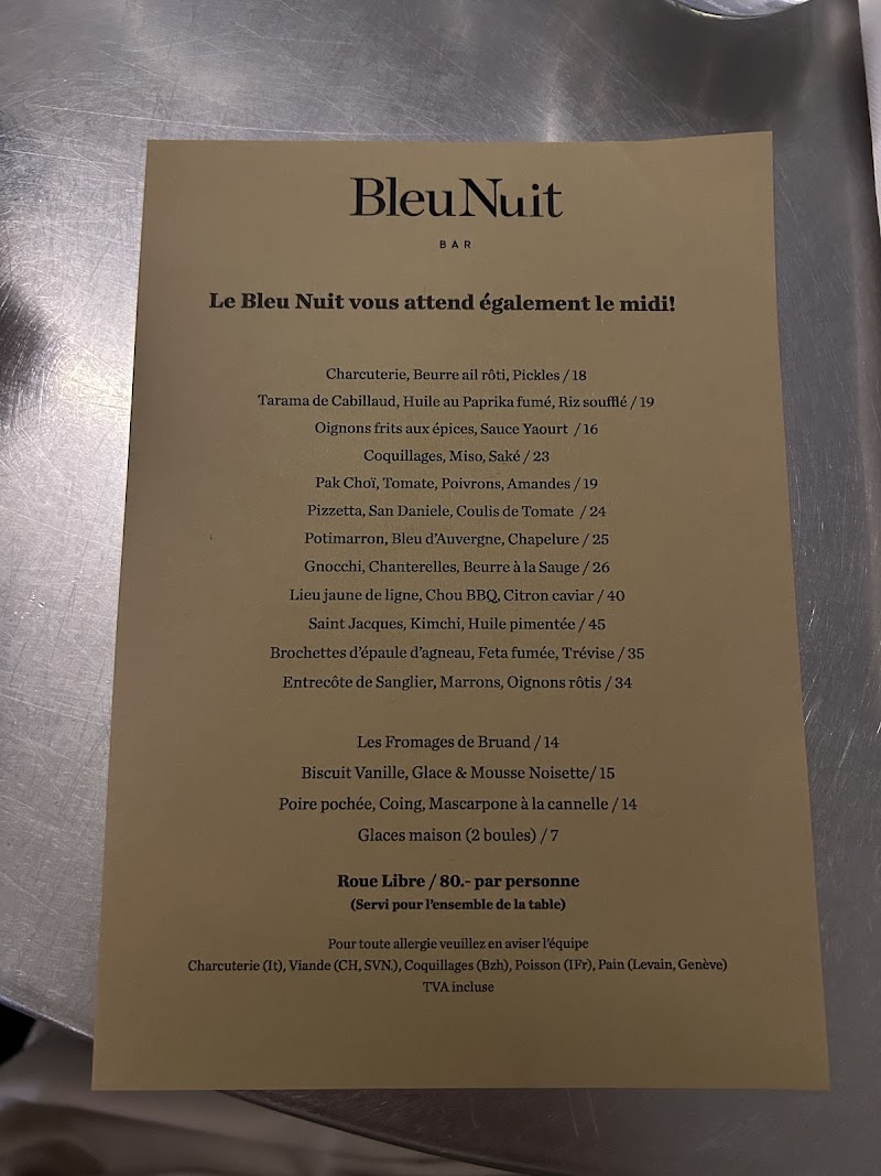 Bleu Nuit - Bleu Nuit Rue du Vieux-Billard 4, 1205 Genève, Switzerland
