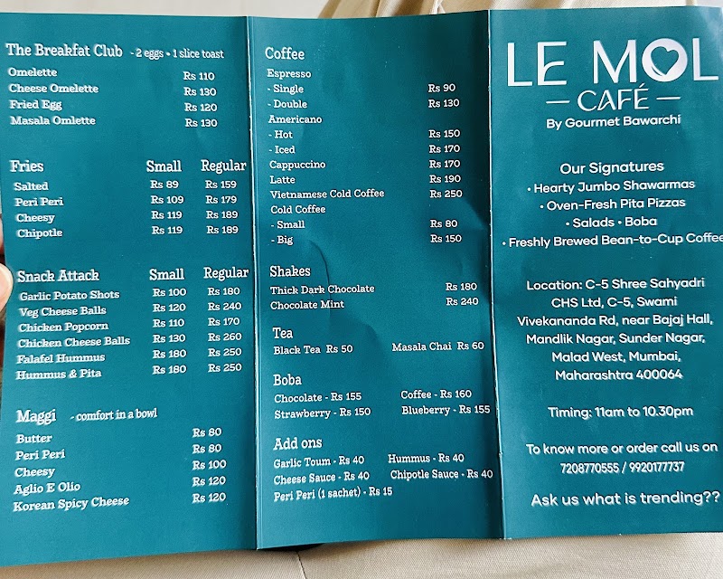 Le Mol Café - Le Mol Café Shree Sahyadri, CHS Ltd, C-5, Swami Vivekanand Rd, near Bajaj Hall, Mandlik Nagar, Sunder Nagar, Malad West, Mumbai, Maharashtra 400064, India