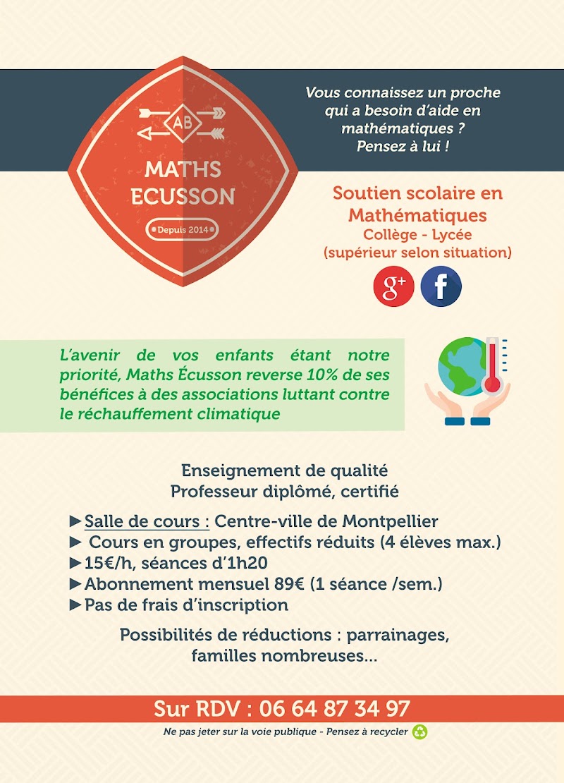 Maths Ecusson - Maths Ecusson 3 Imp. du Merle Blanc, 34000 Montpellier, France
