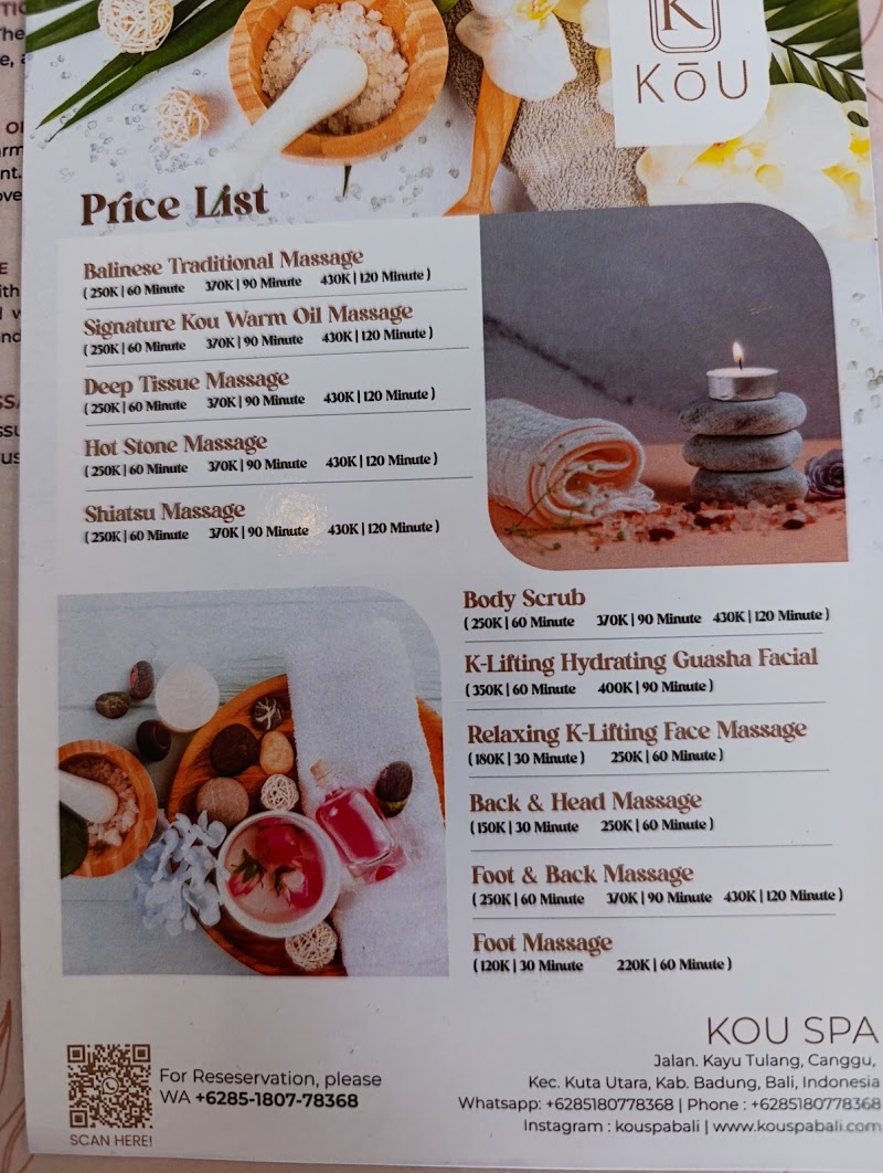 KOU Spa Bali - KOU Spa Bali Jl. Kayu Tulang, Canggu, Kec. Kuta Utara, Kabupaten Badung, Bali 80351, Indonesia
