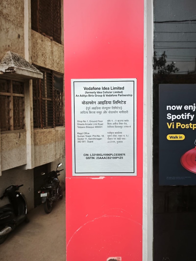 Vi - Vodafone Idea Store - Vi - Vodafone Idea Store, Shop No 1, Sheela Arcade, Link Road, Srikant Verma Marg, opposite Sky Gym, Bilaspur, Telipara, Chhattisgarh 495001, India
