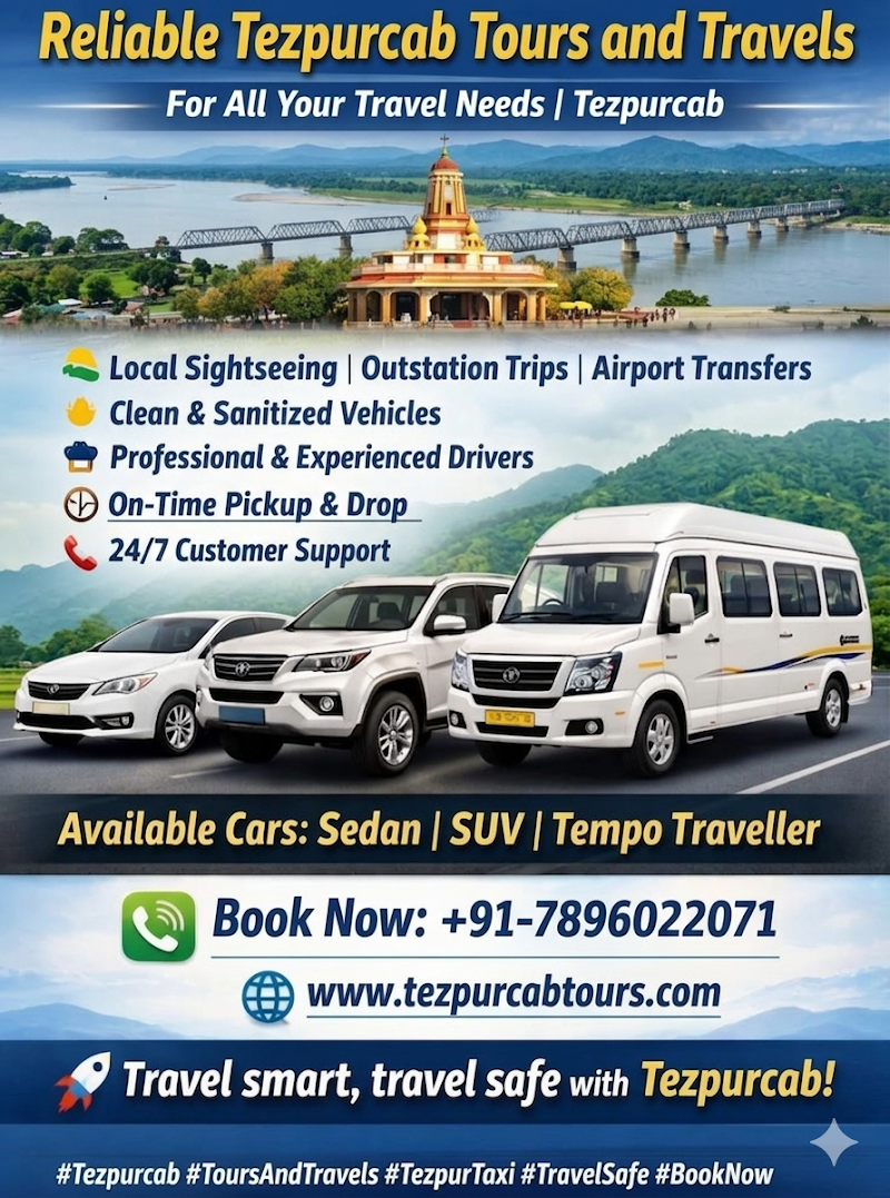TEZPURCAB TOURS AND TRAVELS - TEZPURCAB TOURS AND TRAVELS, NT Rd, near sbi atm, Dadhara, Vartak, Tezpur, Assam 784001, India