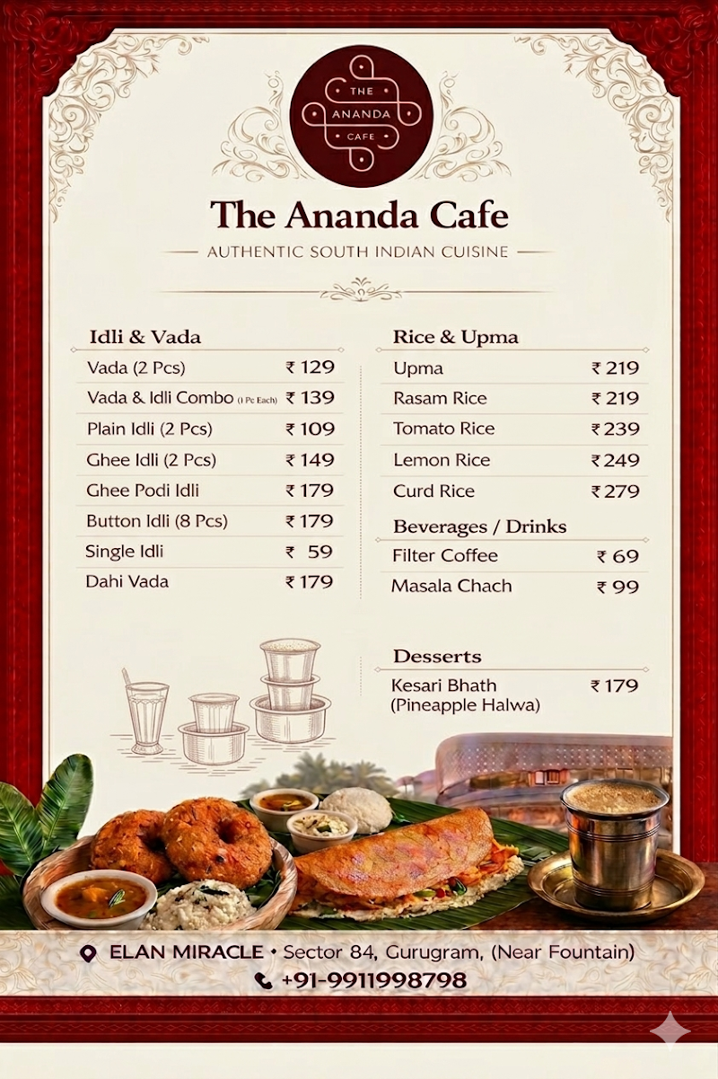 The Ananda Cafe - Elan Miracle - The Ananda Cafe - Elan Miracle, Elan Miracle, LG066, Sector 84, Gurugram, Haryana 122012, India