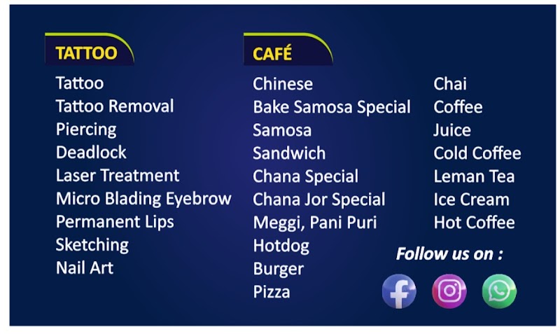 goldy 'r cafe & tattoo studio - goldy 'r cafe & tattoo studio 161/40, Bholaram Ustad Marg, Bholaram Ustad Market, Brahmapuri Colony, Bhanwar Kuwa, Indore, Madhya Pradesh 452001, India