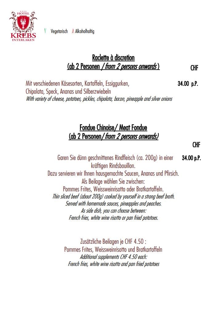 Hotel & Restaurant Krebs with Garden-Terrace - Hotel & Restaurant Krebs with Garden-Terrace Bahnhofstrasse 4, 3800 Interlaken, Switzerland
