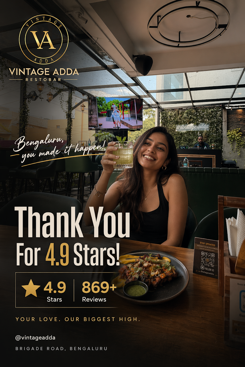 VINTAGE ADDA RESTOBAR - VINTAGE ADDA RESTOBAR 1st floor, Geetha mall building, 6/2, Brigade Road, Rest House Rd, Shanthala Nagar, Ashok Nagar, Bengaluru, Karnataka 560001, India
