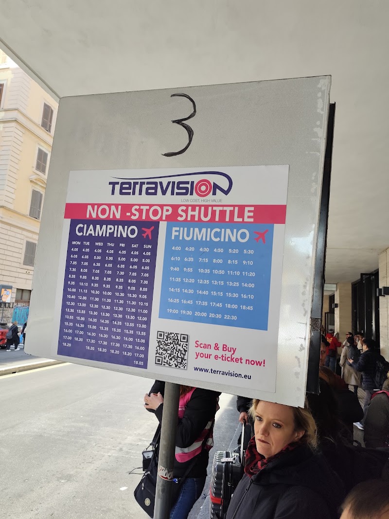 Terravision Airport Bus Stop - Terravision Airport Bus Stop, Via Giovanni Giolitti, 24, 00185 Roma RM, Italy