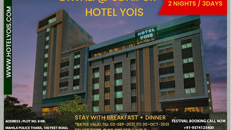 YOIS HOTEL - YOIS HOTEL Plot 8, 100 Feet Road, near Mahila Police thana, Roop Sagar, Udaipur, Rajasthan 313001, India
