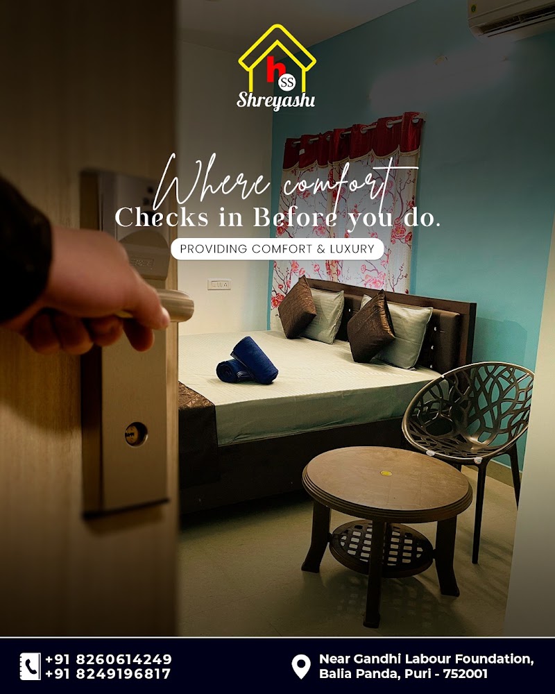 Hotel Shreyashi - Hotel Shreyashi Gandhi labour foundation lane, Plot no : 1005/2538, Baliapanda Rd, Baliapanda Housing Board Colony, Puri, Odisha 752001, India