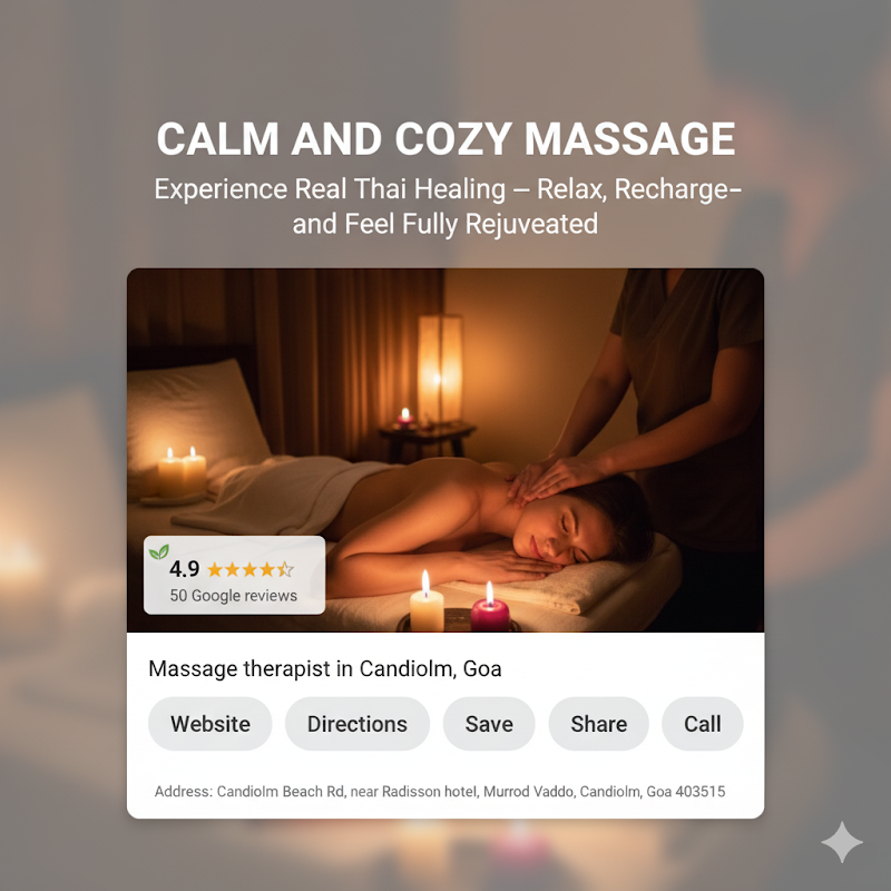 Calm And Cozy Massage - Calm And Cozy Massage Candolim Beach Rd, near Radisson hotel, Murrod Vaddo, Candolim, Goa 403515, India