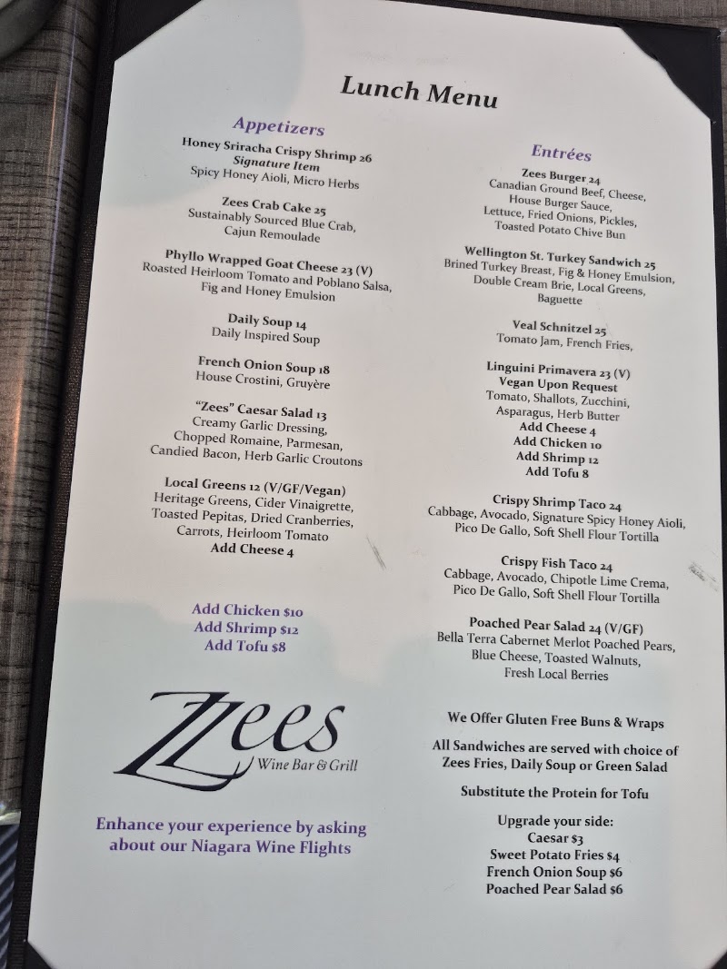 Zees Wine Bar & Grill - Zees Wine Bar & Grill 92 Picton St, Niagara-on-the-Lake, ON L0S 1J0, Canada