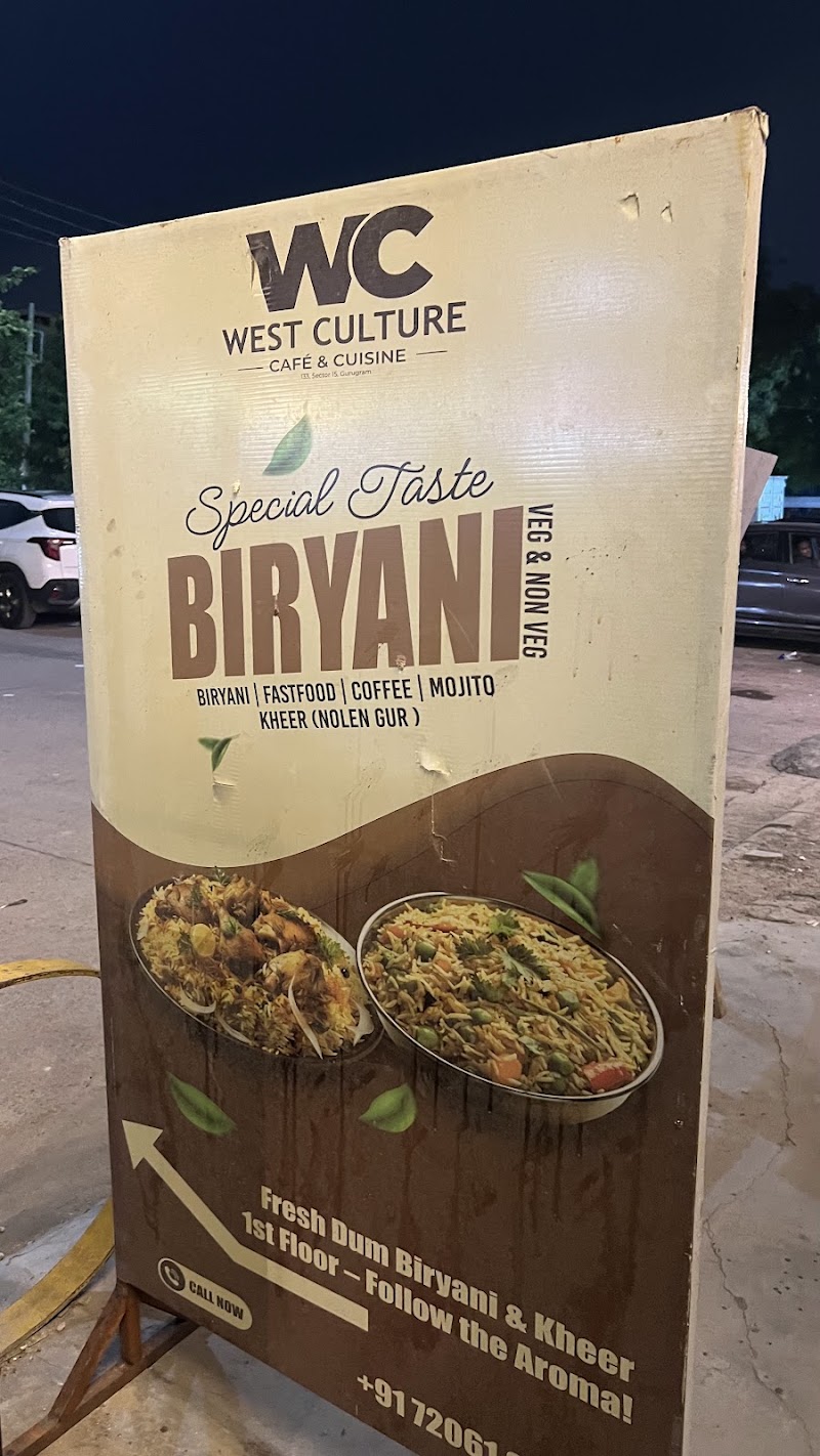 West Culture - Cafe & Cuisine - West Culture - Cafe & Cuisine Shop No, 1st Floor, 133, Huda Market Rd, behind Mother Dairy, Sector 15 Part 2, Sector 15, Gurugram, Haryana 122001, India